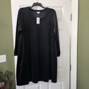 Black Velour Pure Jill Dress